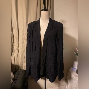 Cartonnier Anthropologie Womens Blazer Jacket L Black Canance  Button Draped